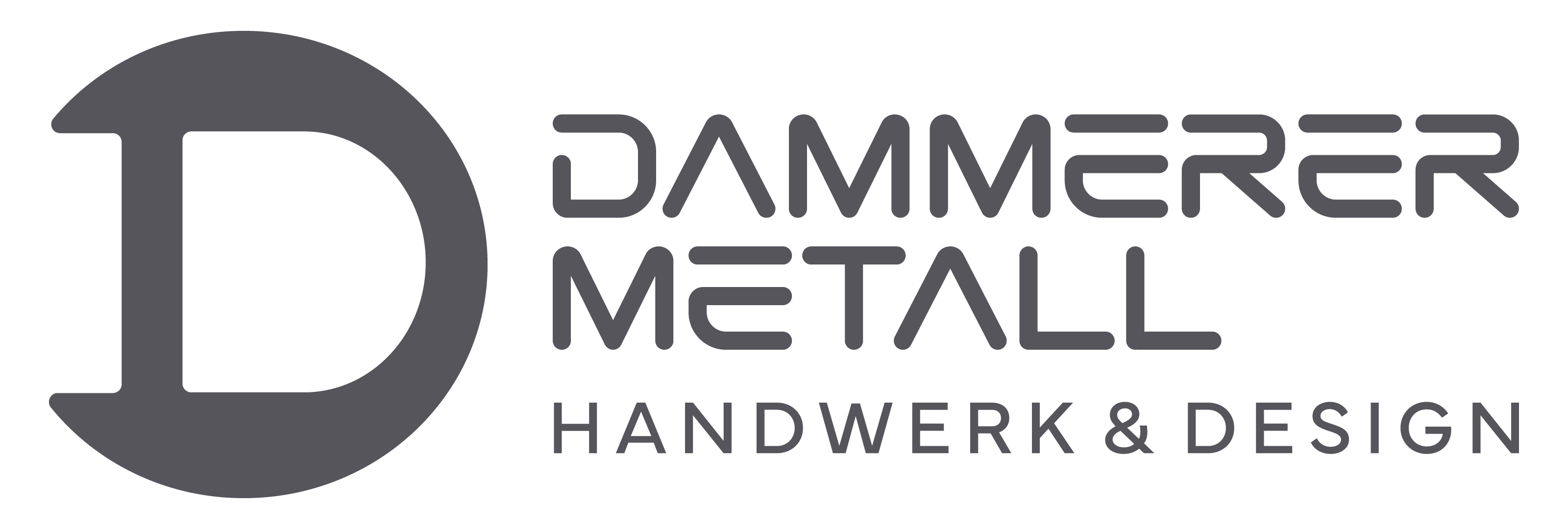 Dammerer-Metall Metallbautechnik/ Schlosser/ Metallmanufaktur Logo+Schriftzug grau